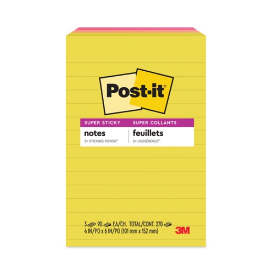 Picture of Note Pads in Summer Joy Collection Colors, 4" x 6", Note Ruled, Summer Joy Collection Colors, 90 Sheets/Pad, 3 Pads/Pack