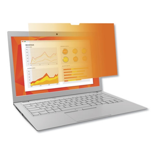 Picture of Touch Compatible Gold Privacy Filter For 13.3" Widescreen Laptop, 16:9 Aspect Ratio