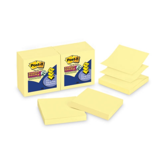 Picture of Pop-up 3 x 3 Note Refill, 3" x 3", Canary Yellow, 90 Sheets/Pad, 12 Pads/Pack