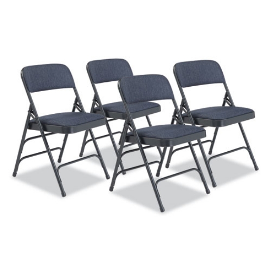 Picture of 2300 Series Deluxe Fabric Upholstered Triple Brace Folding Chair, Supports 500 lb, Imperial Blue, 4/CT, Ships in 1-3 Bus Days