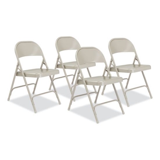 Picture of 50 Series All-Steel Folding Chair, Supports 500 lb, 16.75" Seat Height, Gray Seat/Back/Base, 4/Carton, Ships in 1-3 Bus Days