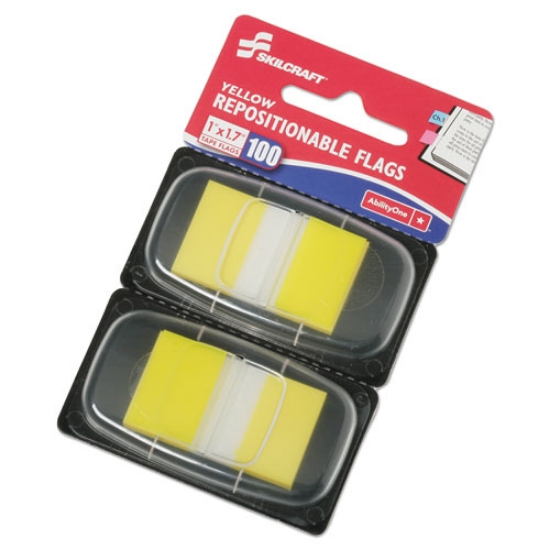 Picture of 7510013152024 SKILCRAFT Page Flags, 1 x 1.75, Yellow, 50 Flags/Dispenser, 2 Dispensers/Pack00/Pack