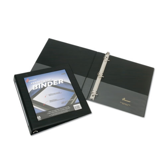 Picture of 7510014621390 Skilcraft Framed Slant-D Ring View Binder, 3 Rings, 1" Capacity, 11 X 8.5, Black