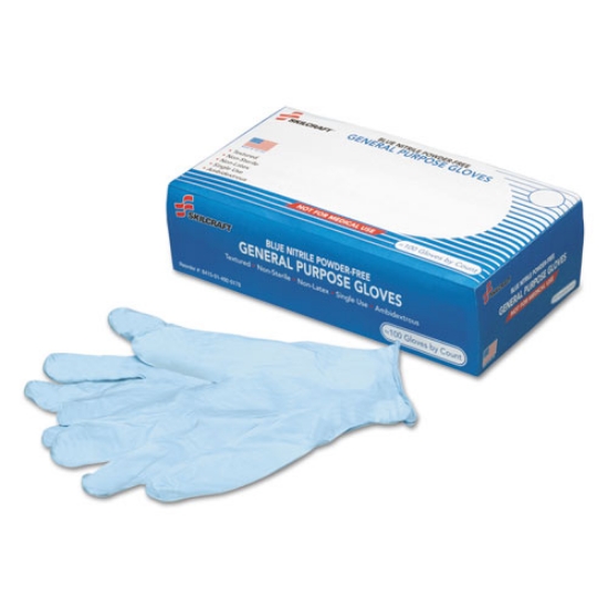 Picture of 8415014920178, Skilcraft Nitrile General Purpose Gloves, Blue, Large, 9.5", 100/box