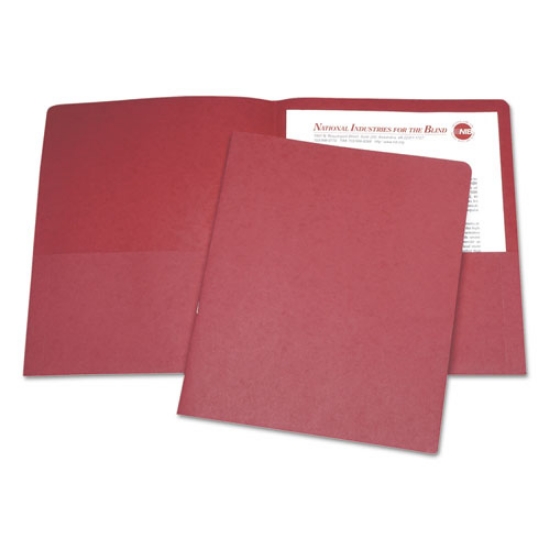 Picture of 7510015122415 Skilcraft Double Pocket Portfolio, 0.38" Capacity, 11 X 8.5, Red, 25/box