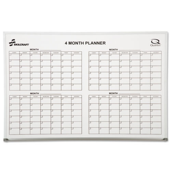 Picture of 7110015550295 skilcraft quartet cubicle calendar board, four month, 24 x 36, white surface, aluminum frame
