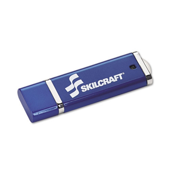 Picture of 7045015584994, Skilcraft Usb Flash Drive With 256-Bit Aes Encryption, 16 Gb, Blue