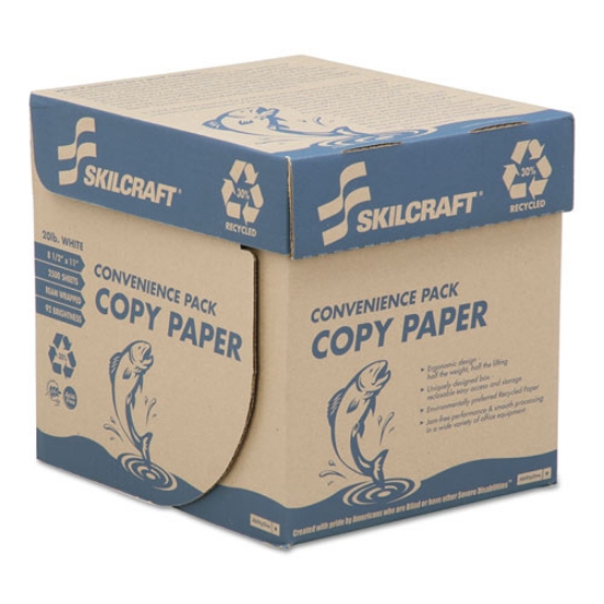 Picture of 7530015623259 SKILCRAFT Xerographic Paper, 92 Bright, 20 lb Bond Weight, 8.5 x 11, White, 500 Sheets/Ream, 5 Reams/Carton