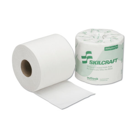 Picture of 8540016308729, SKILCRAFT Toilet Tissue, Septic Safe, 2-Ply, White, 500/Roll, 96 Roll/Box