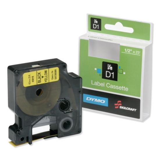Picture of 7510016576745, Dymo/skilcraft Label Cassette, 0.75" X 23 Ft, Black/yellow