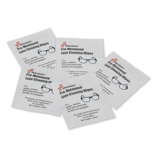 Picture of 7930016809882, Skilcraft Lens Wipes, 5 X 8, White, 100/box