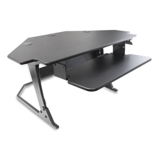 Picture of 7110016925299 Skilcraft Desktop Sit-Stand Workstation, Corner Unit, 42" X 36" X 20", Black