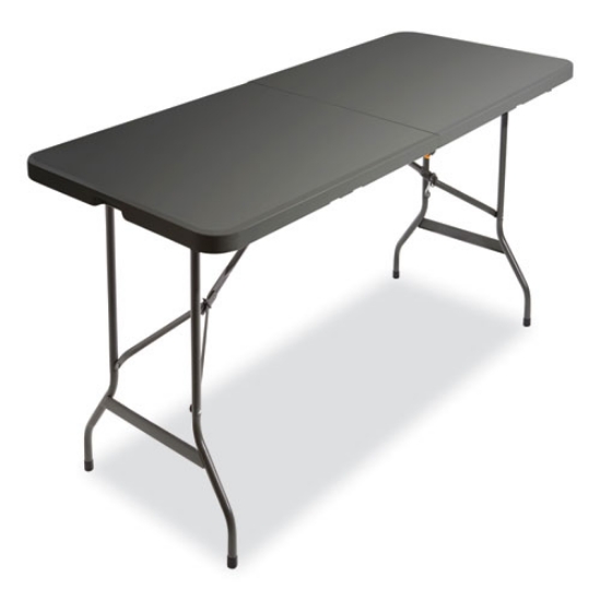 Picture of 7110017025670 skilcraft bi-fold folding table, rectangular, 30w x 69d x 26h, charcoal gray