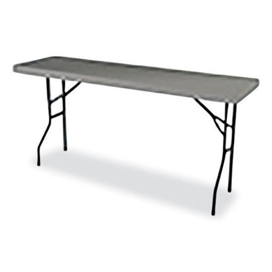 Picture of 7110017025671 skilcraft blow molded folding tables, rectangular, 72w x 18d x 29h, charcoal gray