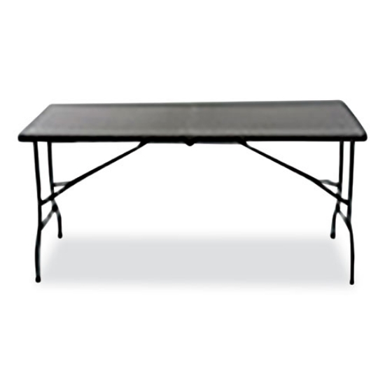 Picture of 7110017025675 skilcraft bi-fold folding table, rectangular, 30w x 60d x 29h, charcoal gray