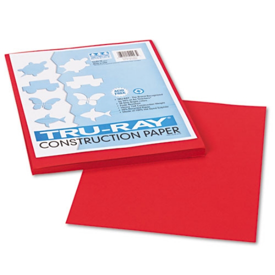 Picture of Tru-Ray Construction Paper, 76 lb Text Weight, 9 x 12, Holiday Red, 50/Pack