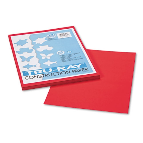 Picture of Tru-Ray Construction Paper, 76 lb Text Weight, 9 x 12, Festive Red, 50/Pack