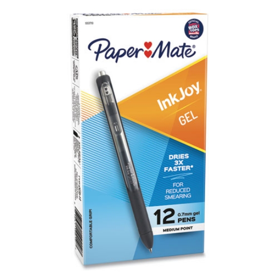 Picture of Inkjoy Gel Pen, Retractable, Medium 0.7 Mm, Black Ink, Black Barrel, Dozen