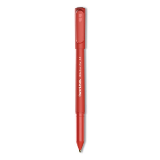 Picture of Write Bros. Ballpoint Pen, Stick, Fine 0.8 Mm, Red Ink, Red Barrel, Dozen