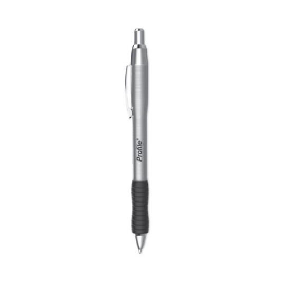 Picture of Profile Metal Ballpoint Pen, Retractable, Medium 1 Mm, Black Ink, Silver Barrel, Dozen