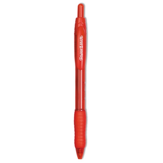 Picture of Profile Ballpoint Pen, Retractable, Bold 1.4 mm, Red Ink, Translucent Red Barrel, Dozen