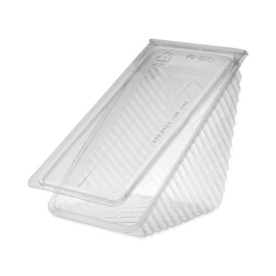 Picture of Plastic Hinged Lid Sandwich Container, 3.25 x 6.5 x 3, Clear, 85/Pack, 3 Packs/Carton