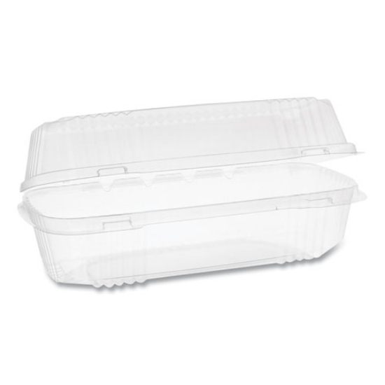 Picture of ClearView SmartLock Hinged Lid Container, Hoagie Container, 27 oz, 9.25 x 4.5 x 3, Clear, Plastic, 250/Carton