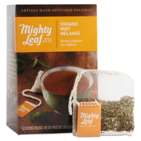 Picture of Whole Leaf Tea Pouches, Organic Mint Melange, 15/box