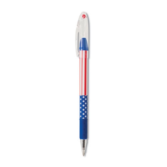 Picture of R.s.v.p. Stars And Stripes Ballpoint Pen, Stick, Fine 0.7 Mm, Black Ink, Red/white/blue Barrel, Dozen