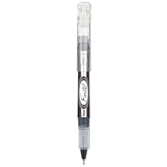 Picture of Finito! Porous Point Pen, Stick, Extra-Fine 0.4 mm, Black Ink, Black/Silver/Clear Barrel
