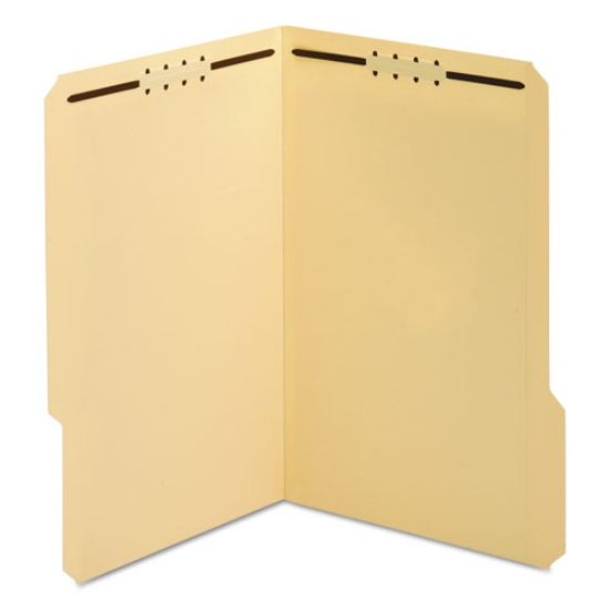 Picture of top tab fastener folder, 0.75" expansion, 2 fasteners, legal size, manila exterior, 50/box