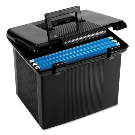 Picture of Portable File Boxes, Letter Files, 13.88" X 14" X 11.13", Black