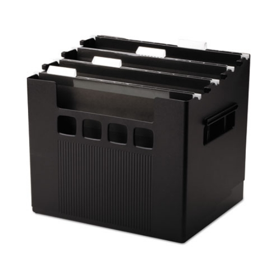 Picture of Portable Desktop File With Hanging Folders, Letter Size, 10" Long, Black