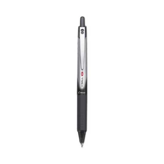 Picture of Vball Rt Liquid Ink Roller Ball Pen, Retractable, Fine 0.7 Mm, Black Ink, Black/white Barrel
