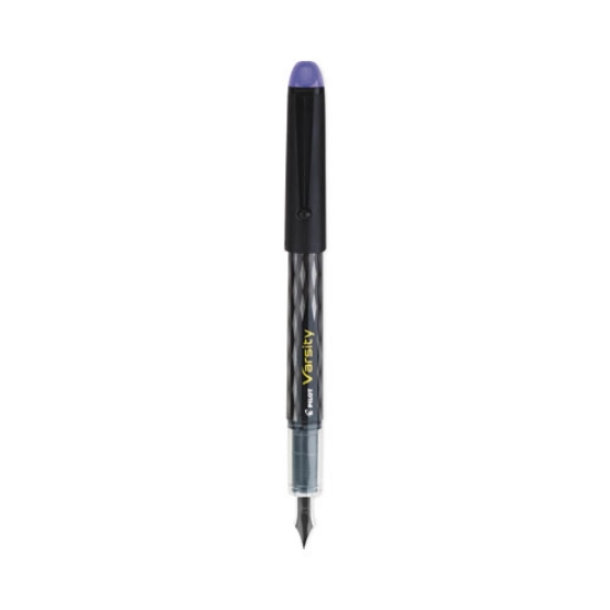 Picture of Varsity Fountain Pen, Medium 1 mm, Purple Ink, Clear/Black/Purple Barrel