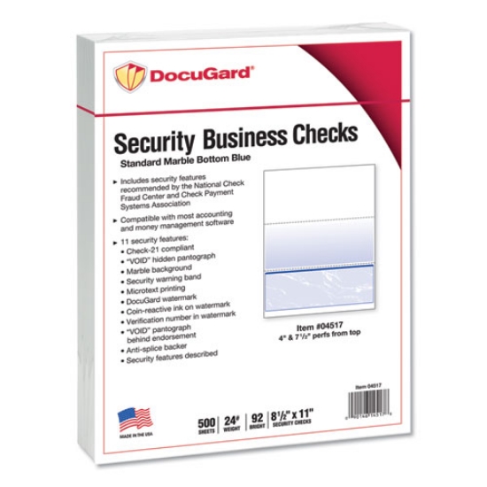 Picture of Standard Security Check, 11 Features, 8.5 X 11, Blue Marble Bottom, 500/ream