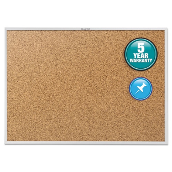 Picture of Classic Series Cork Bulletin Board, 24 x 18, Tan Surface, Silver Aluminum Frame