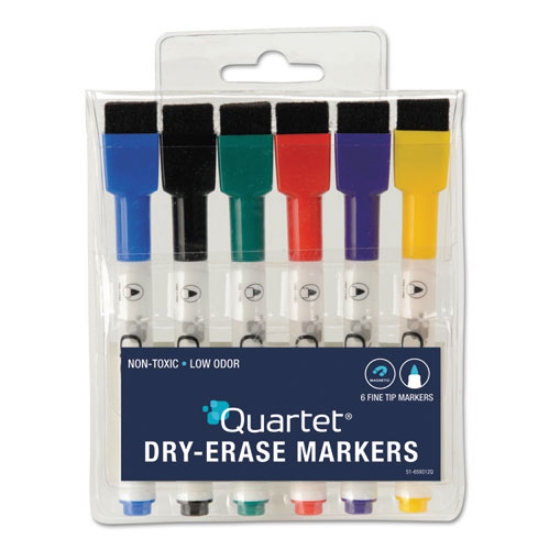 Picture of Low-Odor Rewritables Dry Erase Mini-Marker Set, Fine Bullet Tip, Assorted Classic Colors, 6/set