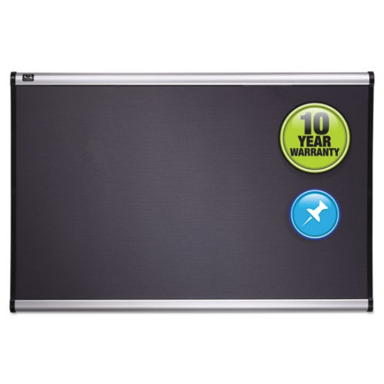 Picture of Prestige Gray Diamond Mesh Bulletin Board, 36 x 24, Gray Surface, Silver Aluminum/Plastic Frame