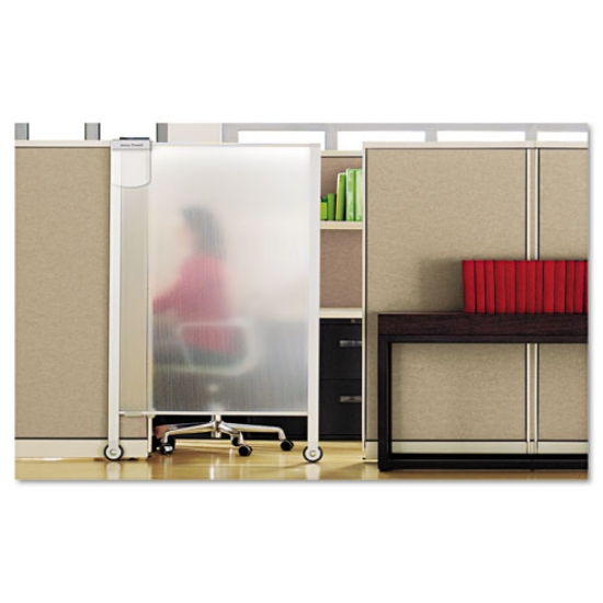 Picture of Premium Workstation Privacy Screen, 38w X 64d, Translucent Clear/silver