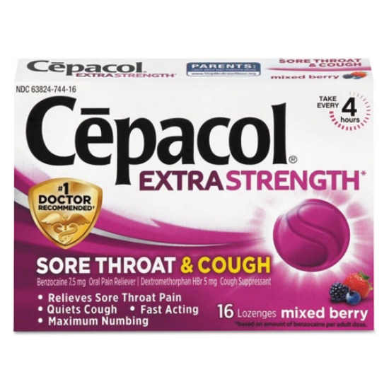 Picture of Sore Throat And Cough Lozenges, Mixed Berry, 16 Lozenges