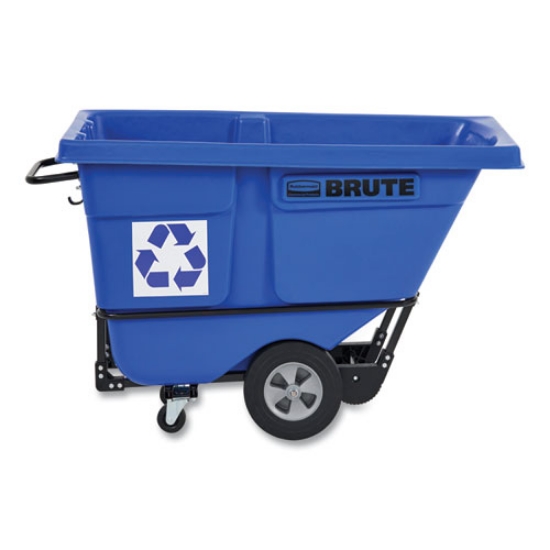 Picture of Rotomolded Recycling Tilt Truck, 101 gal, 850 lb Capacity, Plastic/Steel Frame, Blue