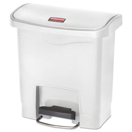 Picture of Streamline Resin Step-On Container, Front Step Style, 4 gal, Polyethylene, White
