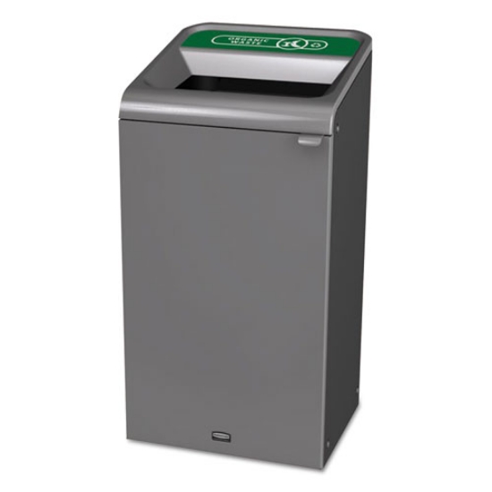 Picture of Configure Indoor Recycling Waste Receptacle, Organic Waste, 23 gal, Metal, Gray
