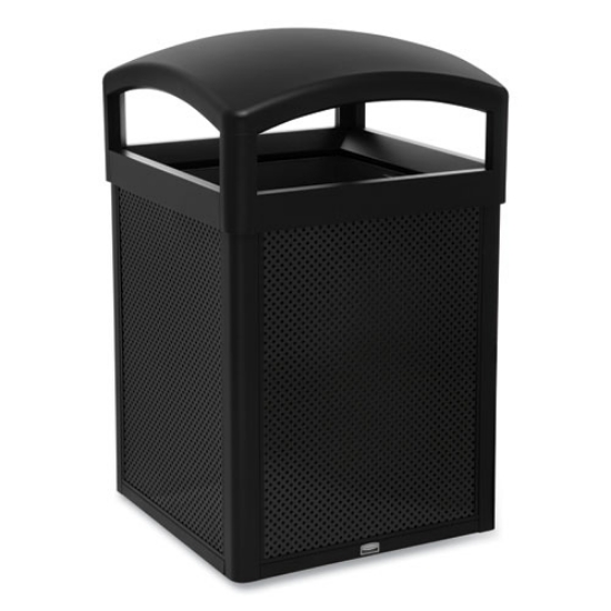 Picture of TAILOR Decorative Outdoor Waste Receptacle Frames, 41 gal, Metal, Black