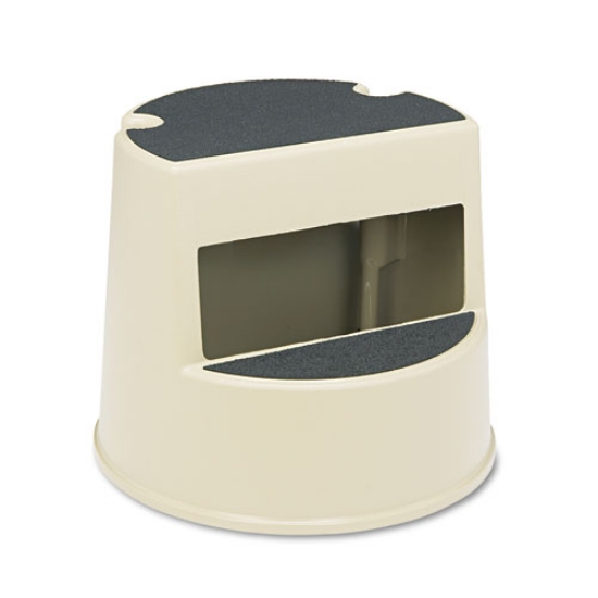 Picture of Rolling Step Stool, Curved Design, 2-Step, Retracting Casters, 350 lb Capacity, 16" Diameter x 13.5"h, Beige