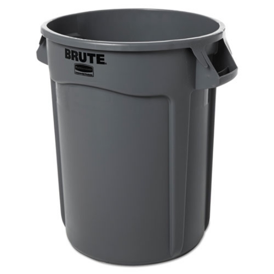 Picture of Vented Round Brute Container, 32 gal, Plastic, Gray
