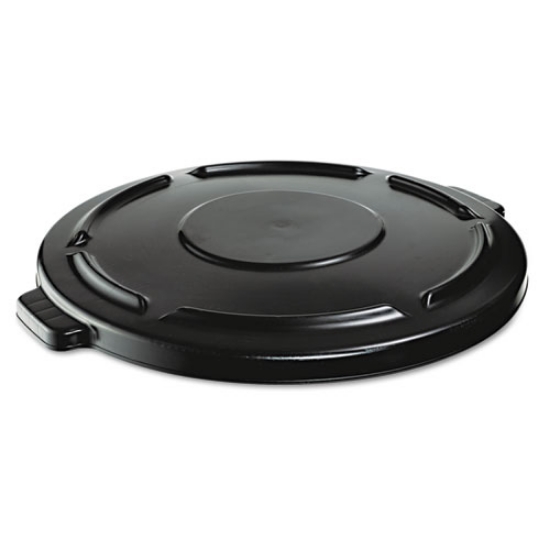 Picture of BRUTE Self-Draining Flat Top Lids, 24.5" dia x 1.5h, Black