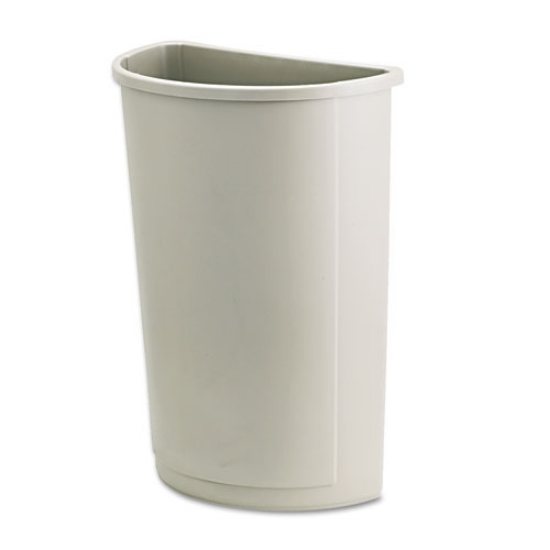 Picture of Untouchable Half-Round Plastic Receptacle, 21 gal, Plastic, Beige