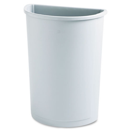 Picture of Untouchable Half-Round Plastic Receptacle, 21 gal, Plastic, Gray